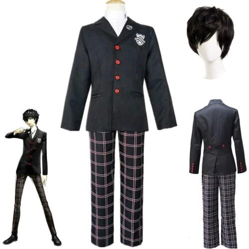 Persona 5 Akira Kurusu Cosplay Costume P5 Ren Amamiya Full Set School Uniform Mens Suits Halloween Unisex Blazer Outfit