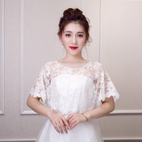 New Arrival Scoop Neck Lace Bolero Mariage Cape Wedding Accessories Bridal Pullover Cape Jacket Many Colors