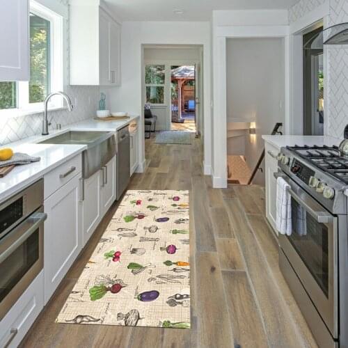 Cartoon Printed Kitchen Carpet Non-Slip Polyester Floor Mat For Living Room Modern Wrinkle-resistant Hallway Doormat Kitchen Rug