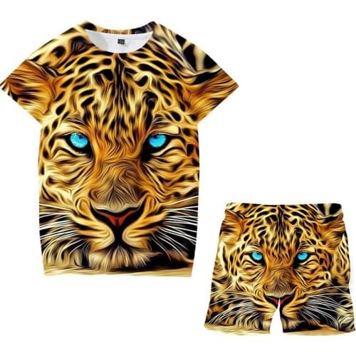 The Tiger King Summer 3d Printed Boys T-shirt Shorts Set Girls Sportswear Tracksuit O Neck Short Sleeve Baby Clothing Suit