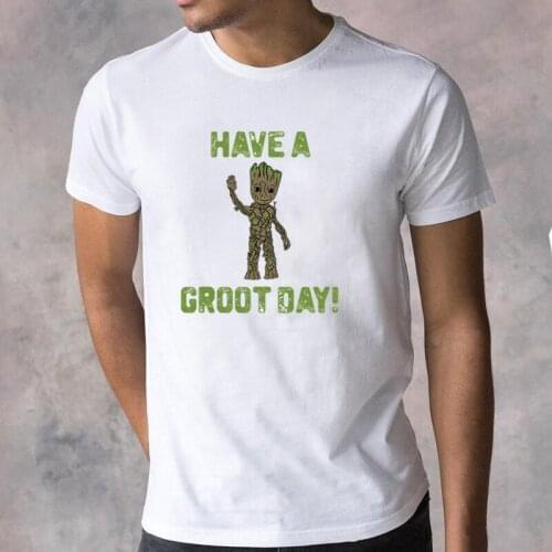 Summer New T Shirt Male Clothing Milky Way Guardian Movie Groot Tops Funny Have A Groot Day Tee Fashion Casual Tops Tees