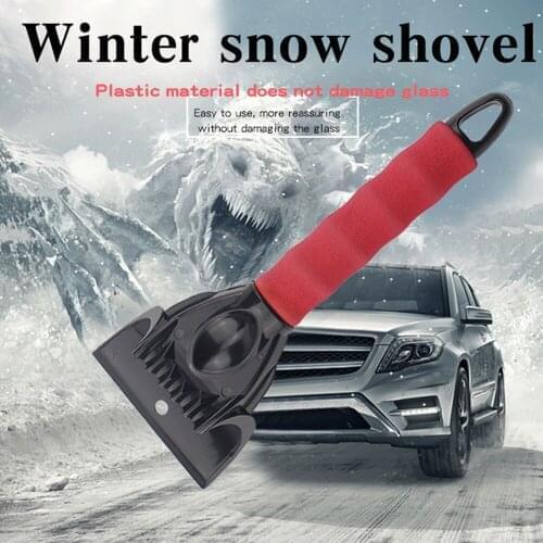 Car Windscreen Snow Shovel Winter Auto Vehicle Truck Window Windshield Ice Scraper Anti-Slide Handle Metal Blade Snow Remover