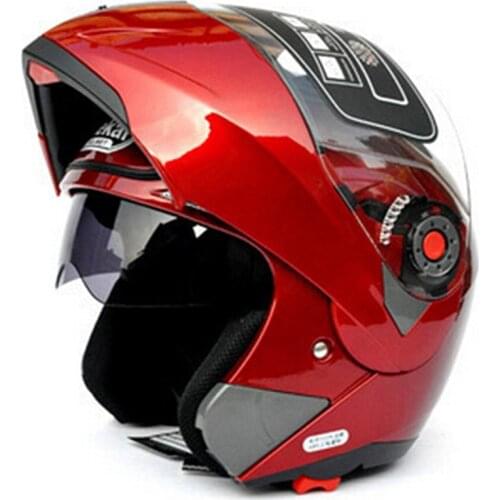 Motorcycle Flip Up Double Visor Helmet DOT ECE Moto Motorbike Helmet with Inner Sun Visor Unisex Helmets