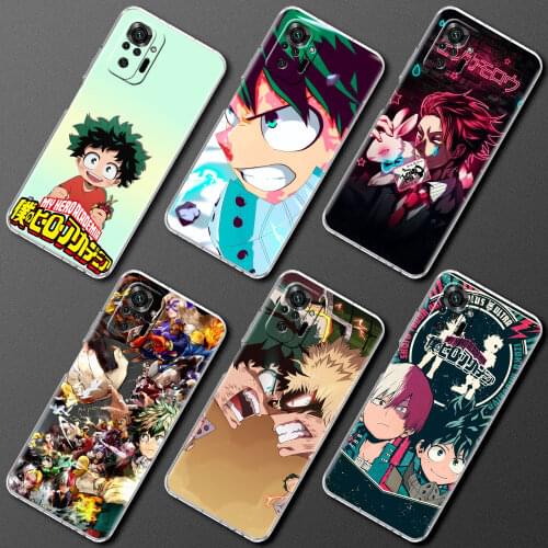Soft Clear Case For Xiaomi Redmi Note 10 9 Pro 9S 8 10S 7 8T 9C 7A 8A 9T K40 Silicone Phone Cover Fundas My Hero Academia Anime