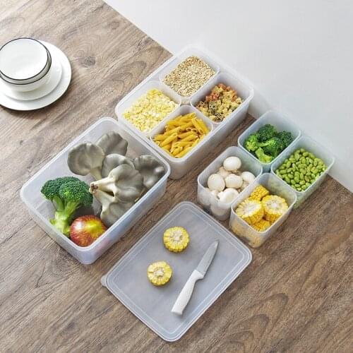 Plastic Fridge Food Container Set Household Transparent Compartment Vegetable Storage Containers Food Clear Container