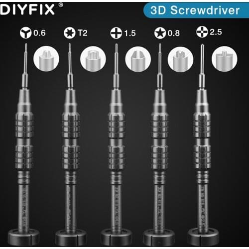 DIYFIX 5 in 1 Precision Screwdriver Set For iPhone 12 Series 3D Batch Header Phone Computer Repair Disassembly Bolt Screwdriver