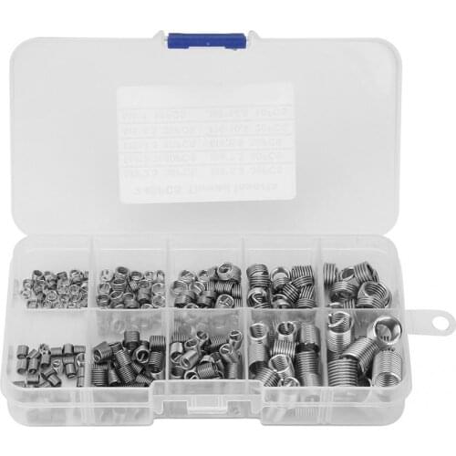240Pcs Stainless Steel Wire Screw Sleeve Thread Repair Insert Kit Coiled Wire helical screw thread repair tool