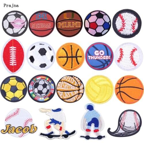 Prajna Sports Patch Iron On Patches Embroidered Patches For Clothing Football Basketball Baseball Tennis DIY Stripes On Clothes
