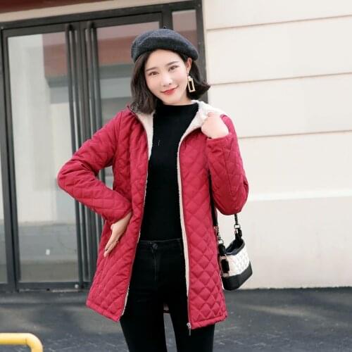 2020 New Womens Clothing Autumn Winter Fleece Hooded Coats Fashion Long Sleeve Coats Females Short Coats Casual Cotton Outerwear