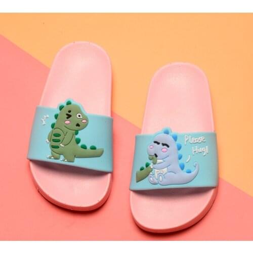 2020 New Cute Kids Slippers Dinosaur Children Baby Home Slippers Waterproof Breathable Non-slip Boys Girls Home Shoes HY004