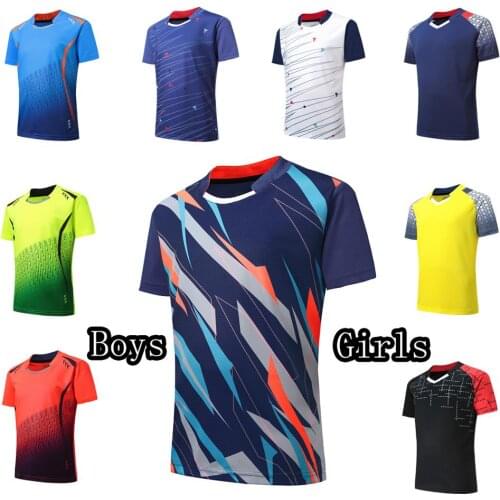 NTW Kids Badminton Shirt Boys short sleeve Tennis Tshirt Shorts Girl Table Tennis Kits Jerseys Child Running Gym Top Tee Clothes