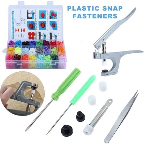 400 Set Non-sew Buttons 20 Colors T5 Plastic Snap Fasteners Pliers Screwdrivers Tweezers Kit For Sewing Crafting Clothing