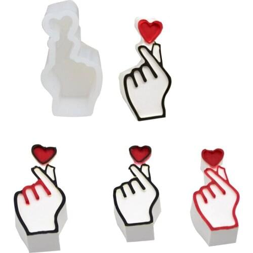 Showing Love Hand Silicone Molds DIY Aromatherapy Gypsum Plaster Silicone Mould For Car Decoration