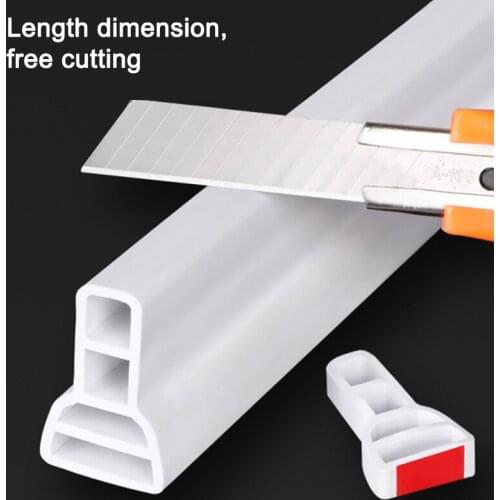 Collapsible Shower Threshold Water Dam Water Flood Barrier Water Stopper for Shower Floor Water Retaining Strip XR-Hot