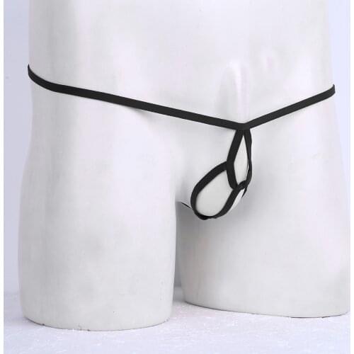 Winying Men G-string Underwear Crotchless Open Butt Gay Sissy Hot Sexy Erotic Bondage Thong Lingerie with Penis Hole Hollow Out