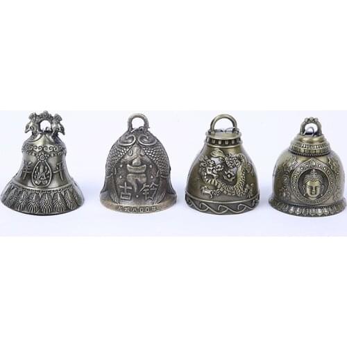 Vintage Mini Chinese Dragon Charm Bell And Phoenix Figure Charm Decoration For DIY Wind Chime Ornaments