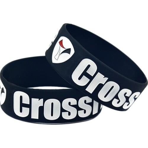 1PC CrossFit Grenoble Silicone Rubber Wristband 1 Inch Wide for Sports