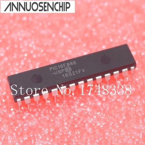 10PCS PIC16F886-I/SP PIC16F886 DIP-28 MCU NEW