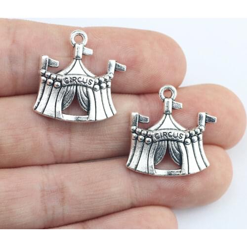 Newest 10Pieces 21*23mm Mixed Alloy Antique Silver Color Comedy Circus Charms Keychain Pendant For DIY Jewelry Making