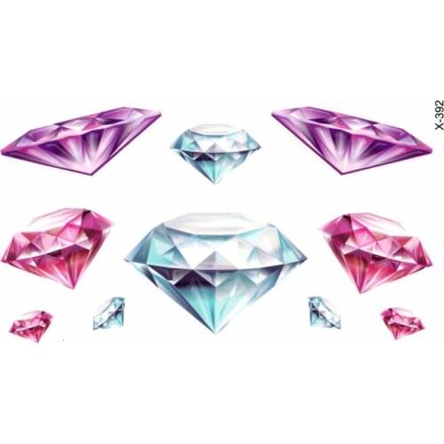 20pcs Big Color Red Diamond Temporary Tattoo Sticker Waterproof Tattoo Body Arts Beauty Bloody Diamond Temporary Tatoo Tatuajes