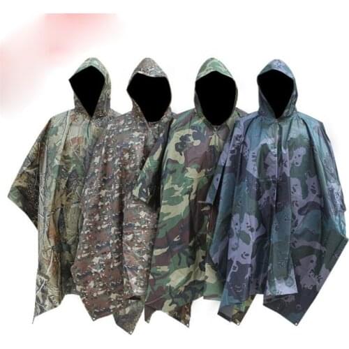 3 in 1 Multifunctional Motorcycle Bike Raincoat Adult Outdoor Fashion Cloak Riding Camouflage Poncho Picnic Mat
