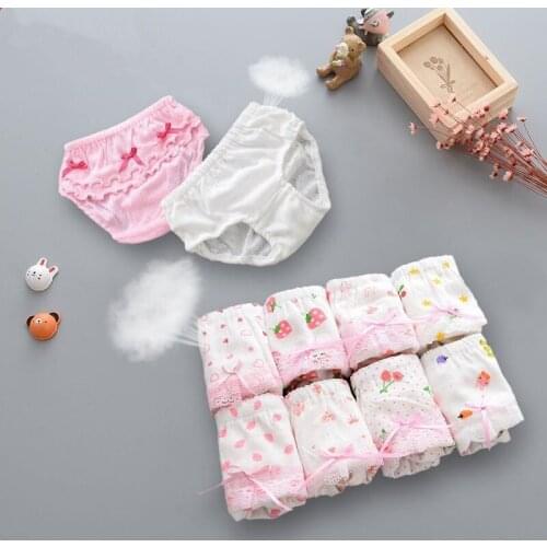 4pc/lot Lace Shorts Baby Girls Underwear Cotton Calcinhas Girls Underwera Kids Panties
