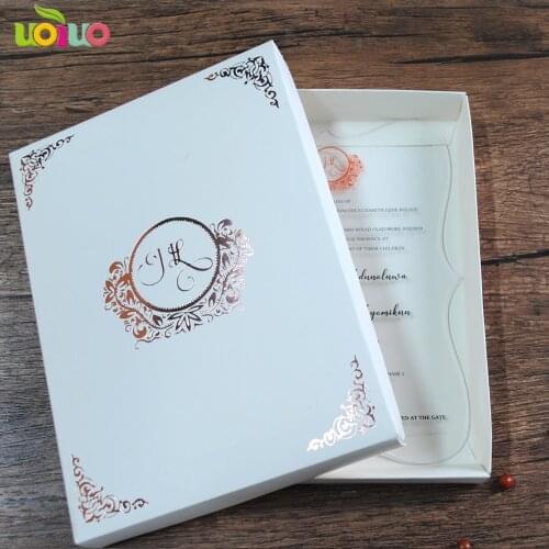 50pcs laser cut 3d luxury wedding invitation card box bengali wedding invitation card with customization print