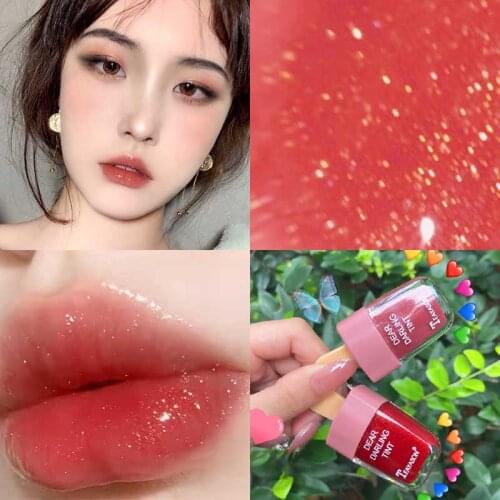 6 Colors Ice Cream Fruit Lipstick Waterproof Long Lasting Beauty Lip Gloss Sweatproof Lip Gloss Beauty Red Lip Tint Nonstick Cup