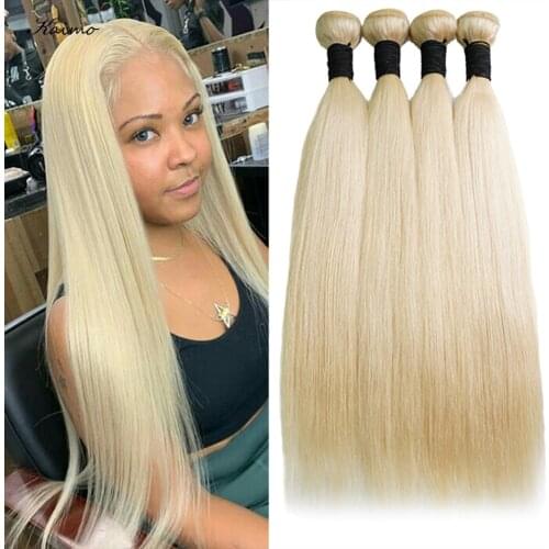 613 Straight Human Hair Bundles 100% Human Hair Brazilian Remy Hair Long Hair Bundles Straight Blonde Bundles