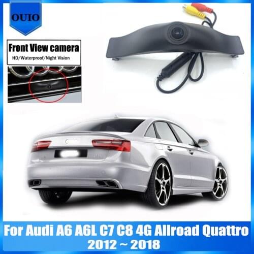 Car Front View camera For Audi A6 A6L C7 C8 4G Allroad Quattro 2012 ~ 2018 HD waterproof Parking LOGO Camera Night Vision Camera