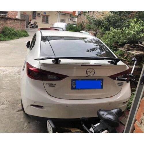 SHCHCG Auto Part For Mazda 3 Axela 2014-2018 ABS Plastic Unpainted Primer Color Rear Spoiler Rear Trunk Lip Wing Car Accessories