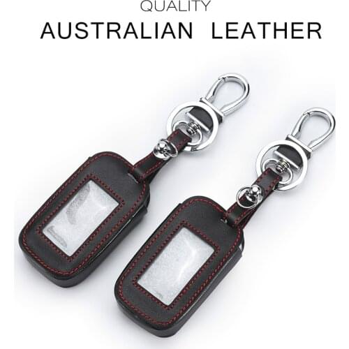 Handsewn E90 Genuine Leather Case For Starline E60 90 61 The Case For Keyring Alarm Keychain Cover