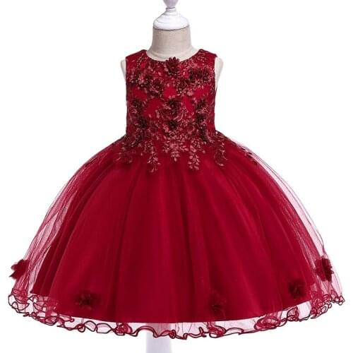 2021 Summer Costumes Kids Dresses For Girls Tutu Floral Princess Dress Girl Clothing Party And Wedding Dress 4 6 9 10 Year L5061