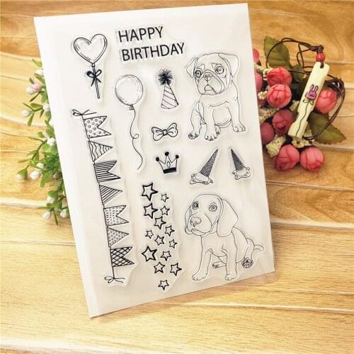Hot selling Puppy birthday alphabet transparent clear stamp / silicone seal roller stamp DIY scrapbook album / card production