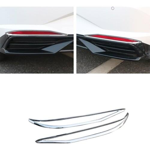 Chrome ABS Rear Fog Lights Foglight Frame Fog Lamps StripS Cover Panels For Hyundai Elantra CN7 2020 2021 Auto Accessories