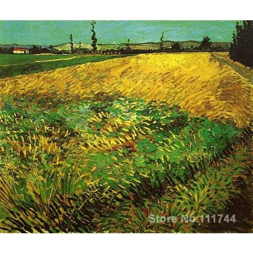Art for bedroom Wheat Field with the Alpilles Foothills in the Background Vincent Van Gogh paintings Hand painted High quality