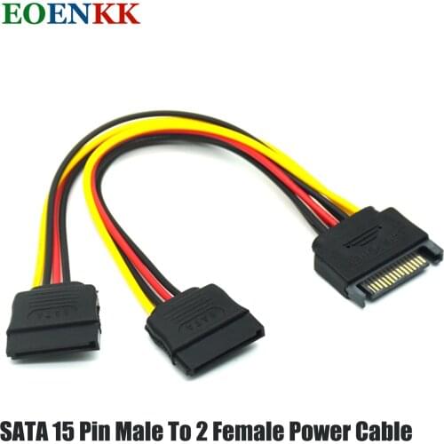 SATA 15 Pin Male To 2 Female Power Cable SATA Power Extension Cable For 15Pin Power Extension Interface Of SATA Interface