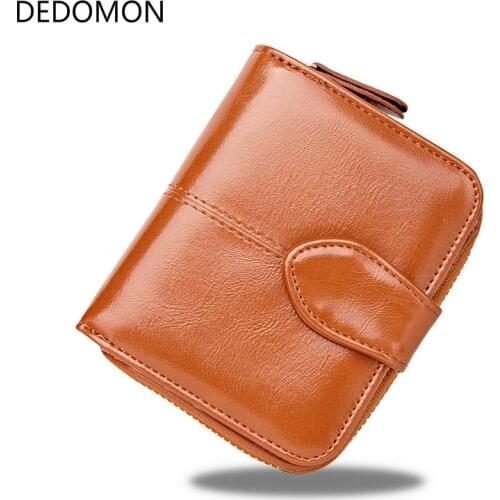 2020 Short Solid Wallet Women Luxury Brand Leather Multifunction Female Purse Small Zipper Hasp Wallet Coin Pocket Card Holder