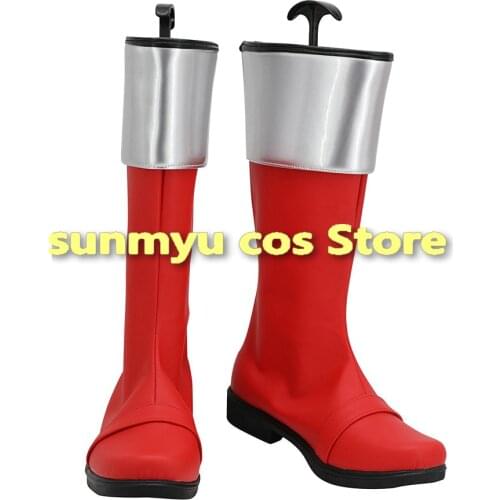 Mirai Sentai Timeranger Time Red Cosplay Boots Shoes Custom Size Halloween