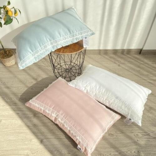 Lace High Elasticity Sleep Pillow, Washed Cotton Smooth Fabric Pillow Core for Good Sleep in Homes and Hotels