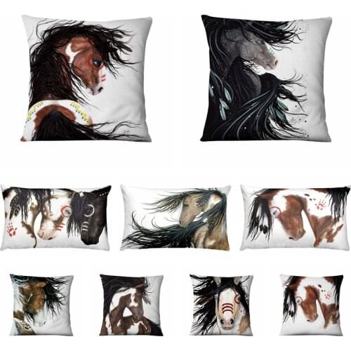 Horse Animal Printed Square Cushions Decorative Pillow Home Pillow Decoration Sofa Throw Pillows Animals Pillowcase Almofadas