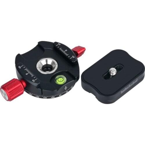 Mini 1/4" Quick Release Plate Mount 360 degree Landscape Panning Panorama Head fr Tripod Monopod Mirrorless Camera Rig Slider