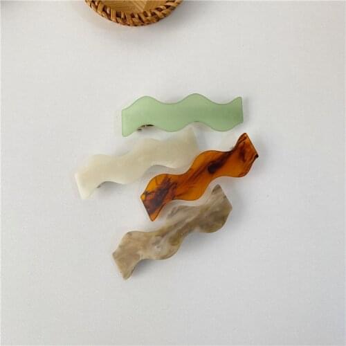Fashion Tortoiseshell Wave Hairpin for Women Vintage Matte Acetate Hair Clips