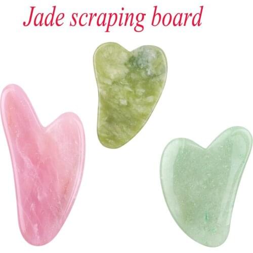 Facial Massage Guasha Board Jade Stone Face Lift Body Skin Relaxation Slimming Beauty Neck Thin Lift Care Healthy Tool