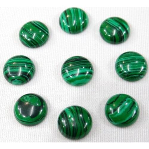 Wholesale 50pcs/lot 16mm hot selling top quality 16mm natural stone round cabochon malachite stone beads for DIY jewelry making