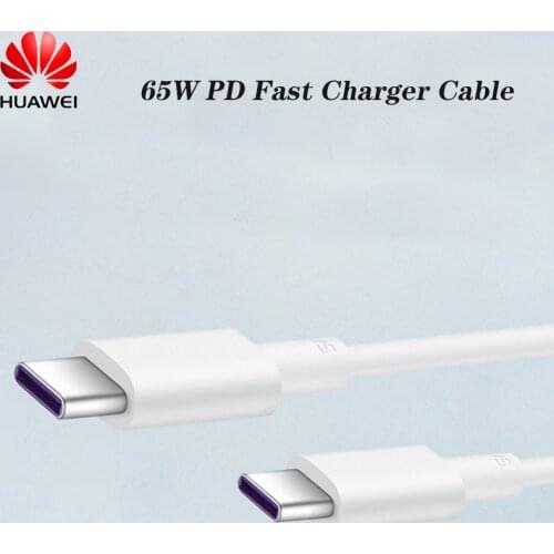 Original Huawei 5A PD Charger Cable 65W PD Fast Charging Dual Type C USB Cable For Matebook E X Pro 13 Magicbook 14 Ipad Pro 11