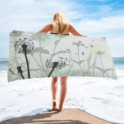 Autumn Theme Dandelion Flowers Bath Towel Bathroom Accessories Microfiber Beach Towels Quick-Dry Bath Towels for Adults