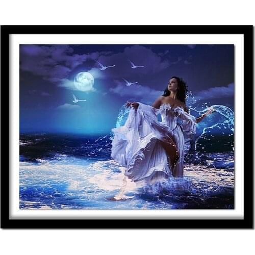 Full Square Diamond 5D DIY Diamond Painting "Goddess & sea" Embroidery Cross Stitch Rhinestone Painting Home Decor Gift