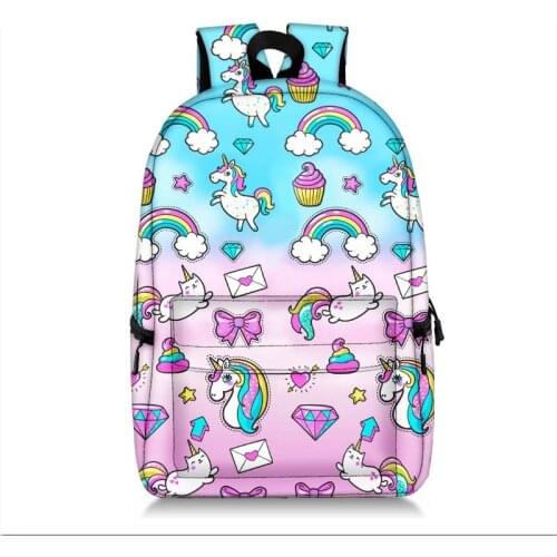 Kawaii Cartoon Unicorn Backpack For Teenage Girls Children School Bags Women Shoulder Bags Student School Backpack Kids Bookbag