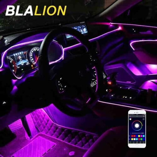 Car Interior EL Wire Ambient LED Flex Rgb Strip Auto Flexible Atmosphere Soft Tube 12V Neon Lamp Lighting Strip Rope Tape Lights